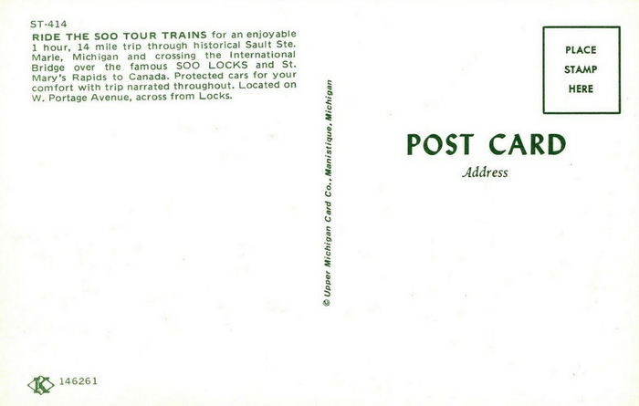 Soo Train Tours - Postcard Info And Momentos (newer photo)